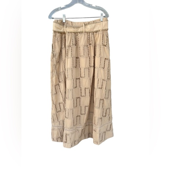 NWT Farm Rio Sand Belted Crochet Midi Skirt - Size Medium - Picture 8 of 11